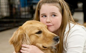 Destiny and her dog Salsa from the PBS show